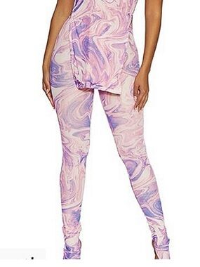 Naked wardrobe pink purple print leggings